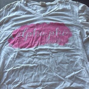 Alpha Phi White and Pink T-Shirt